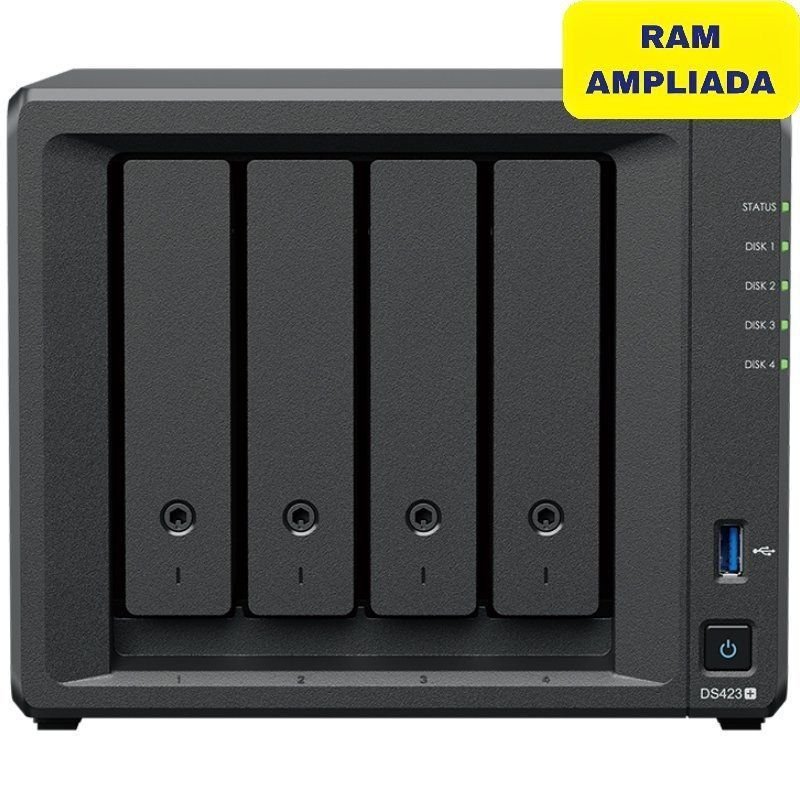 NAS Synology Diskstation DS423+/ 4 Bahías 3.5"- 2.5"/ 6GB DDR4/ Formato Torre