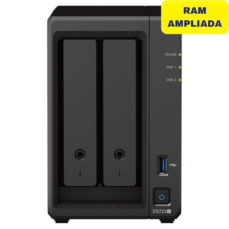NAS Synology Diskstation DS723+/ 2 Bahías 3.5"- 2.5"/ 8GB DDR4/ Formato Torre